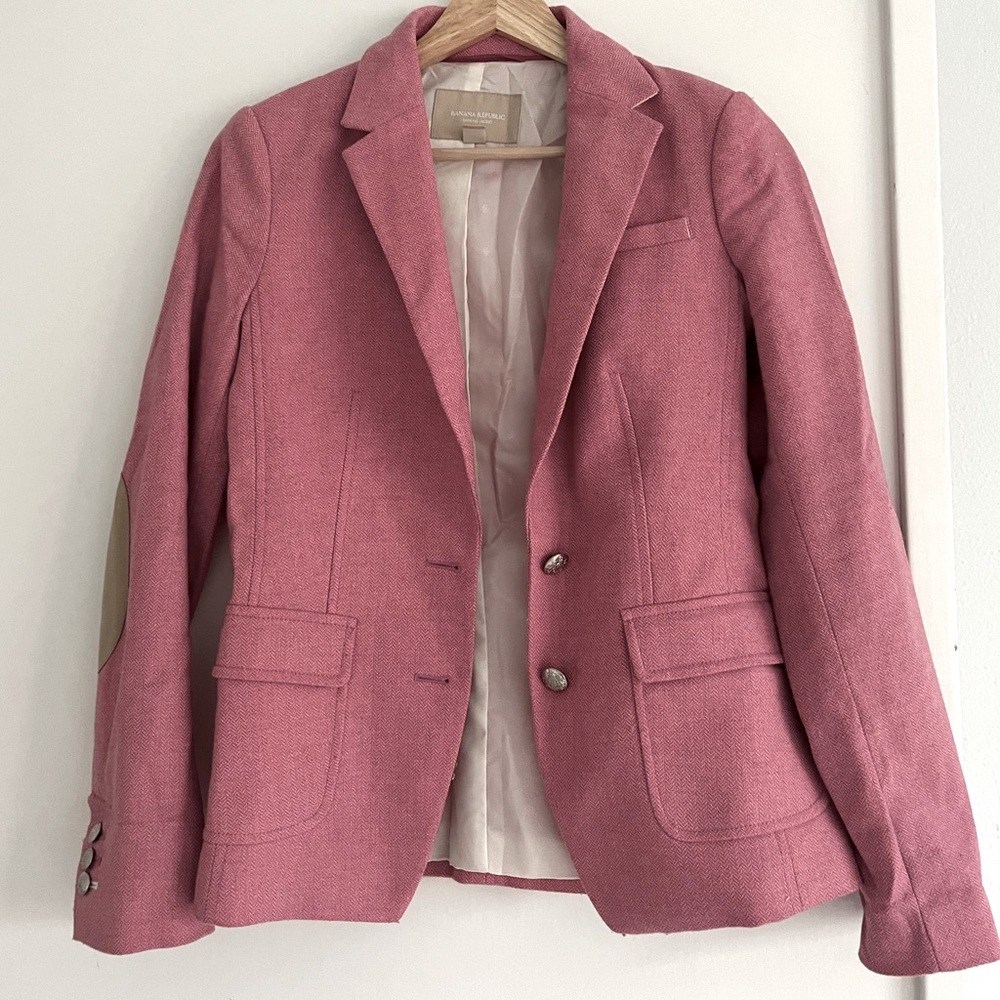 Pink wool blend blazer